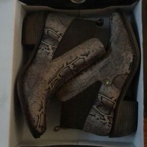 Snake skin styled boots